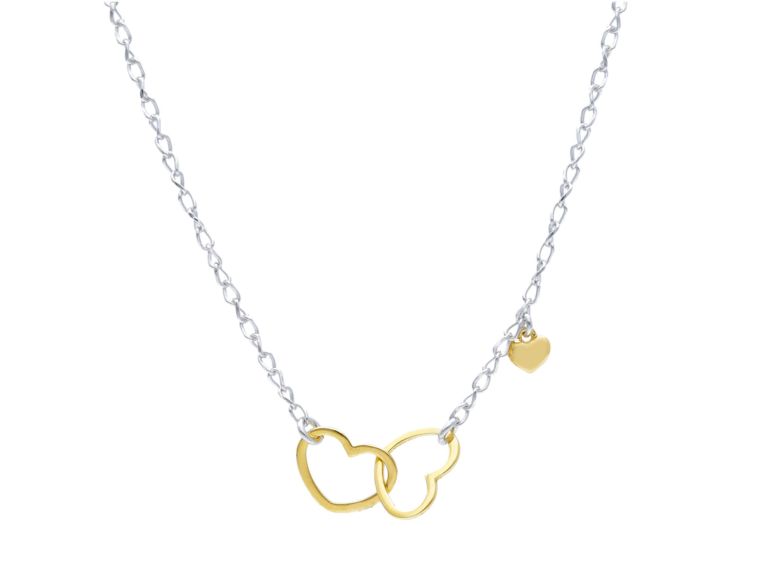 Κολιέ καρδούλες απο επιπλατινωμένο και επιχρυσωμένο ασήμι 925° (code S247657)